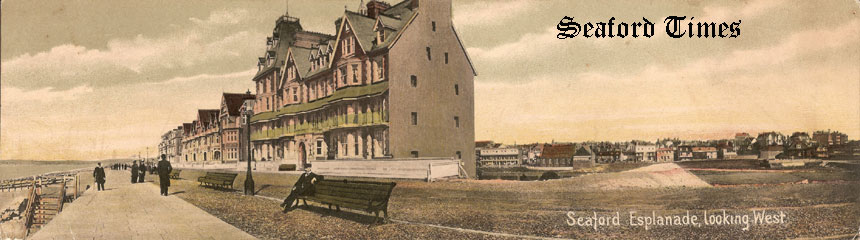 Seaford Esplanade looking west — a period colour postcard