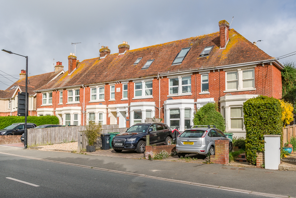 Flint cottages at 16 to 26 Steyne Road, Seaford, near the site of Lavender Cottage