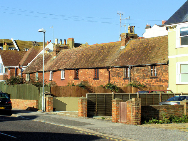 Parliament Row, a terrace of 18th century cottages on Steyne Road, Seaford